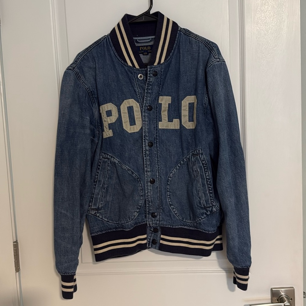 Polo Ralph Lauren Denim Varsity Jacket – Men’s Medium (Unisex Fit)
